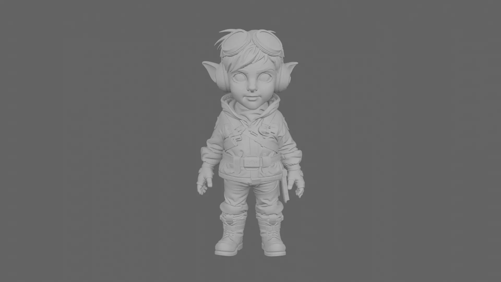 Detailed Daring Gnome Pilot World of Style 3D Model 3D model_6