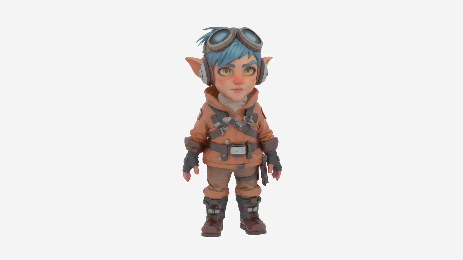 Detailed Daring Gnome Pilot World of Style 3D Model 3D model_2