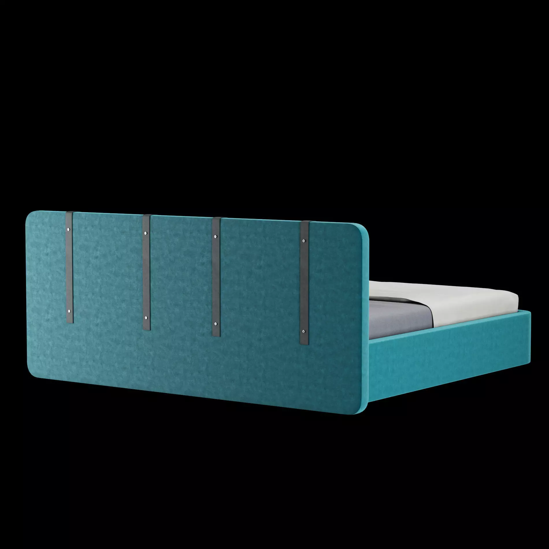 Bed with pillows and blanket 003 3D model_13