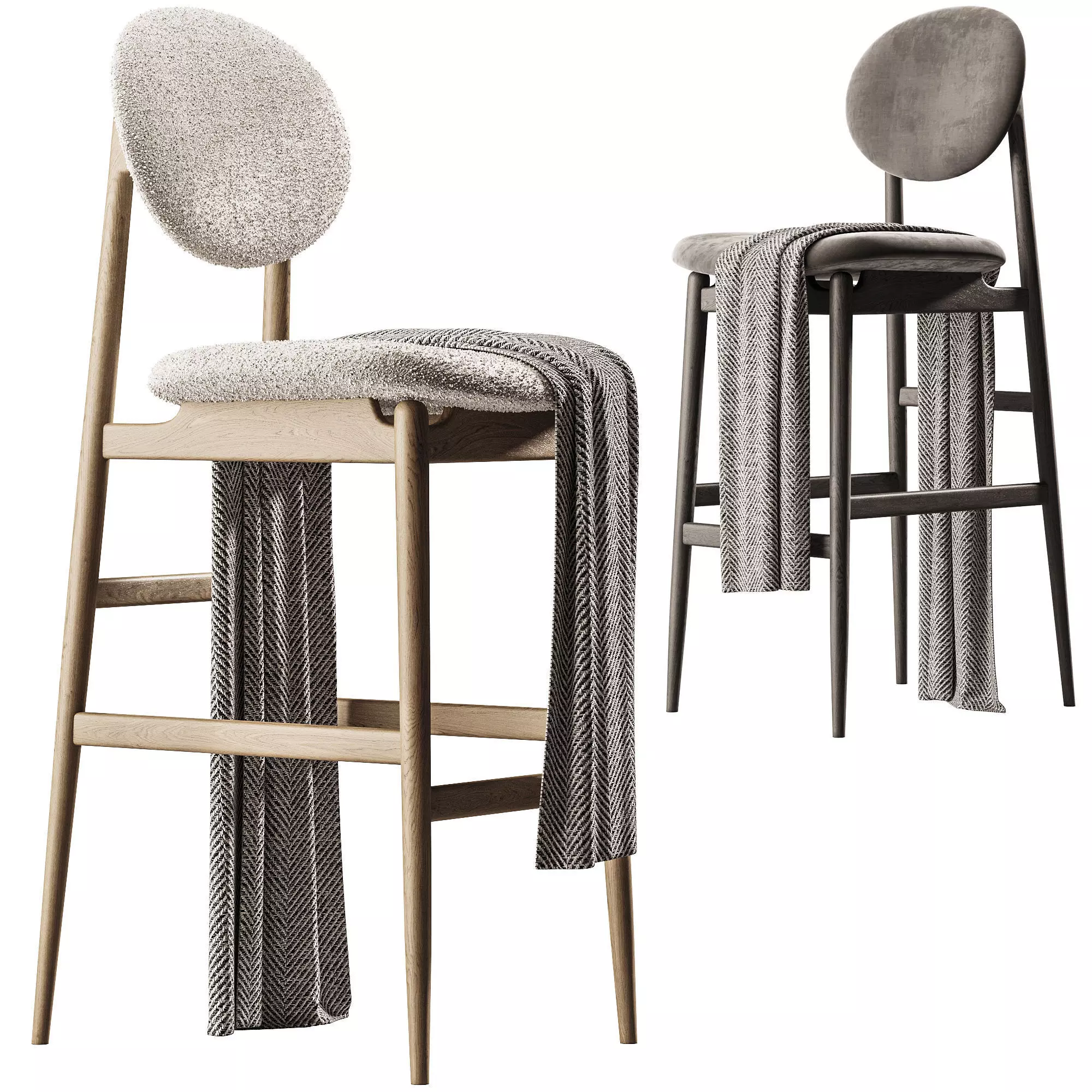 The Outline Stool Low-poly 3D model