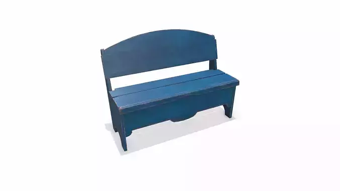 Painted Outdoor Wooden Bench Low-pooly PBR