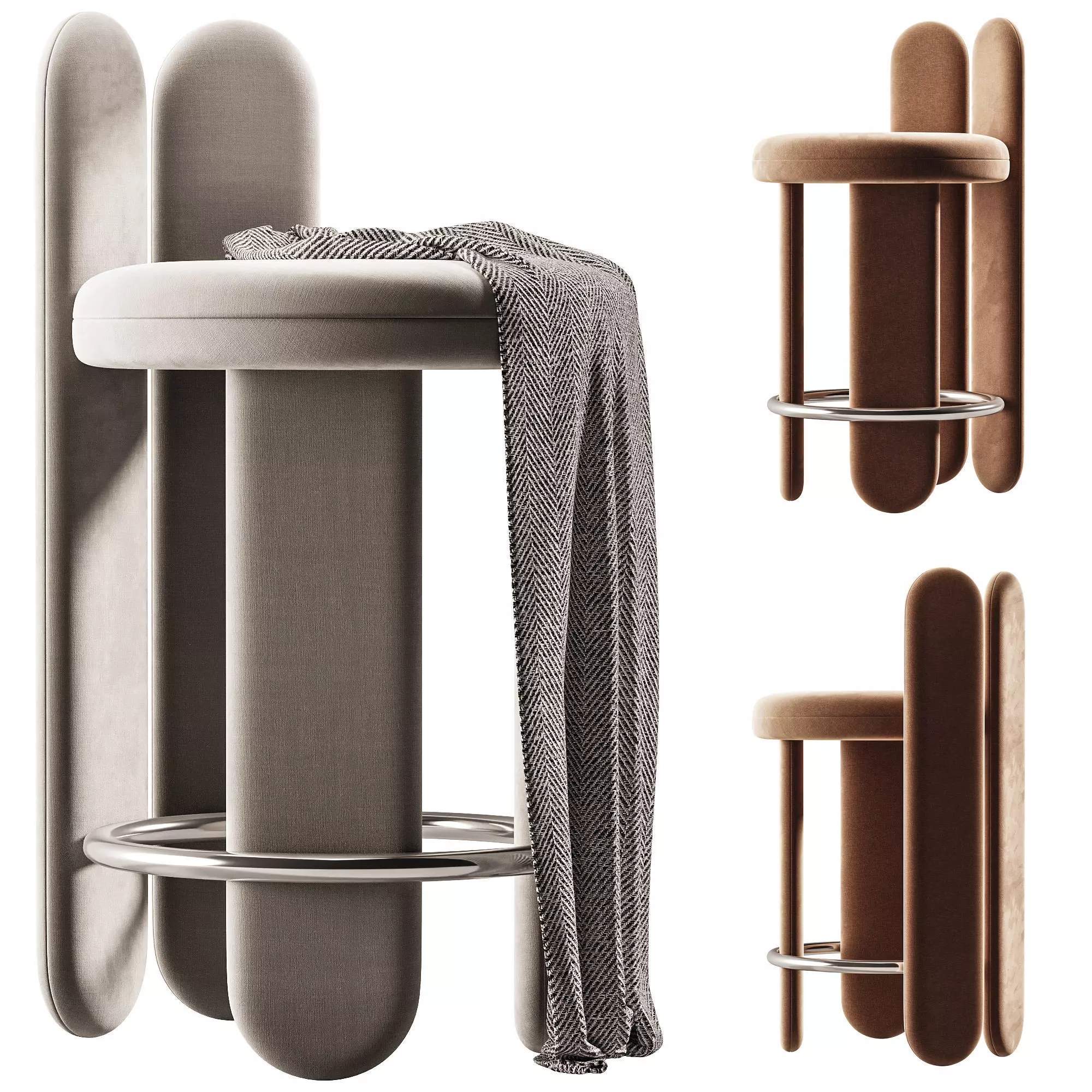 glazy bar stool by royal stranger Low-poly 3D model_0