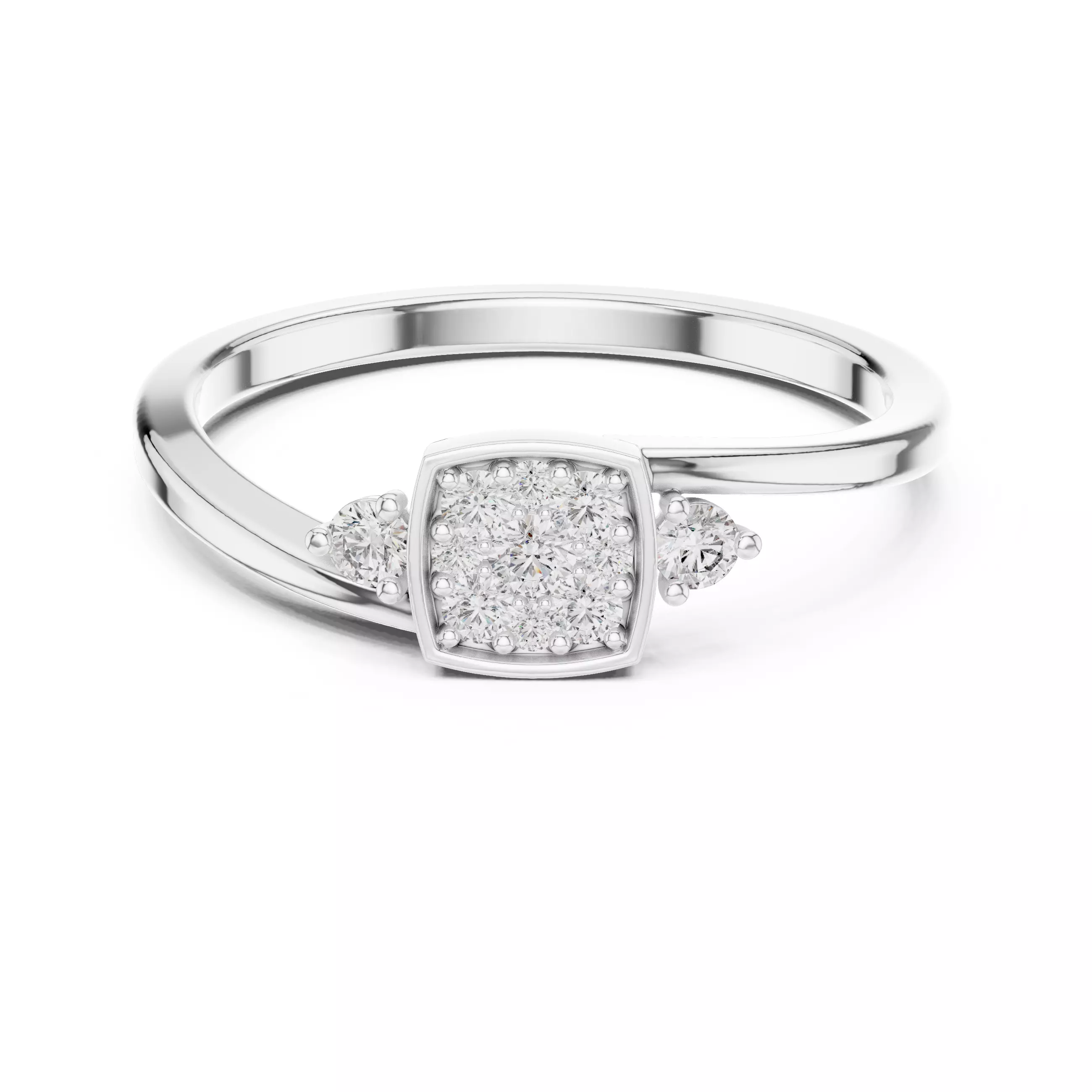 Round Diamond Ring 3D print model_3