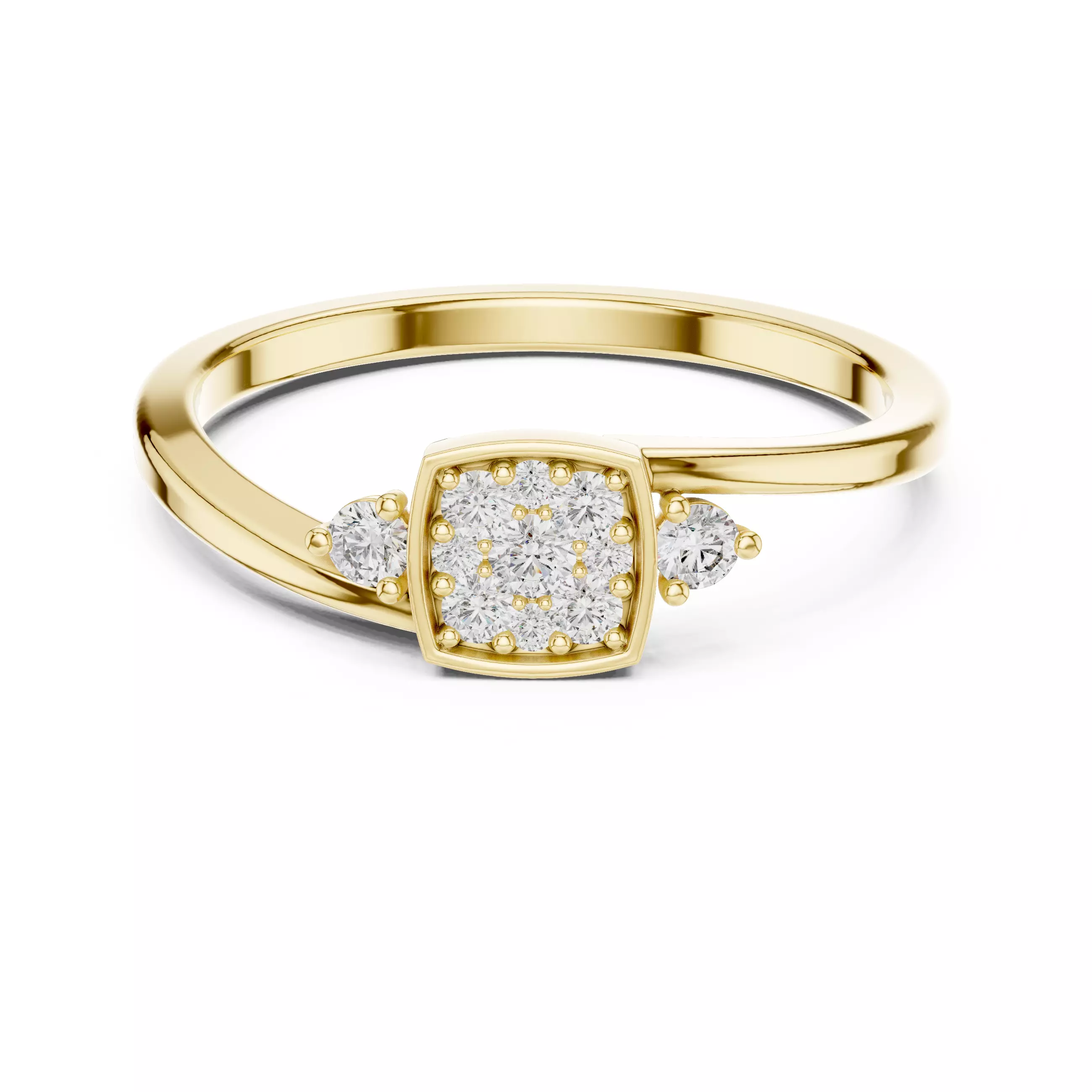 Round Diamond Ring 3D print model_5