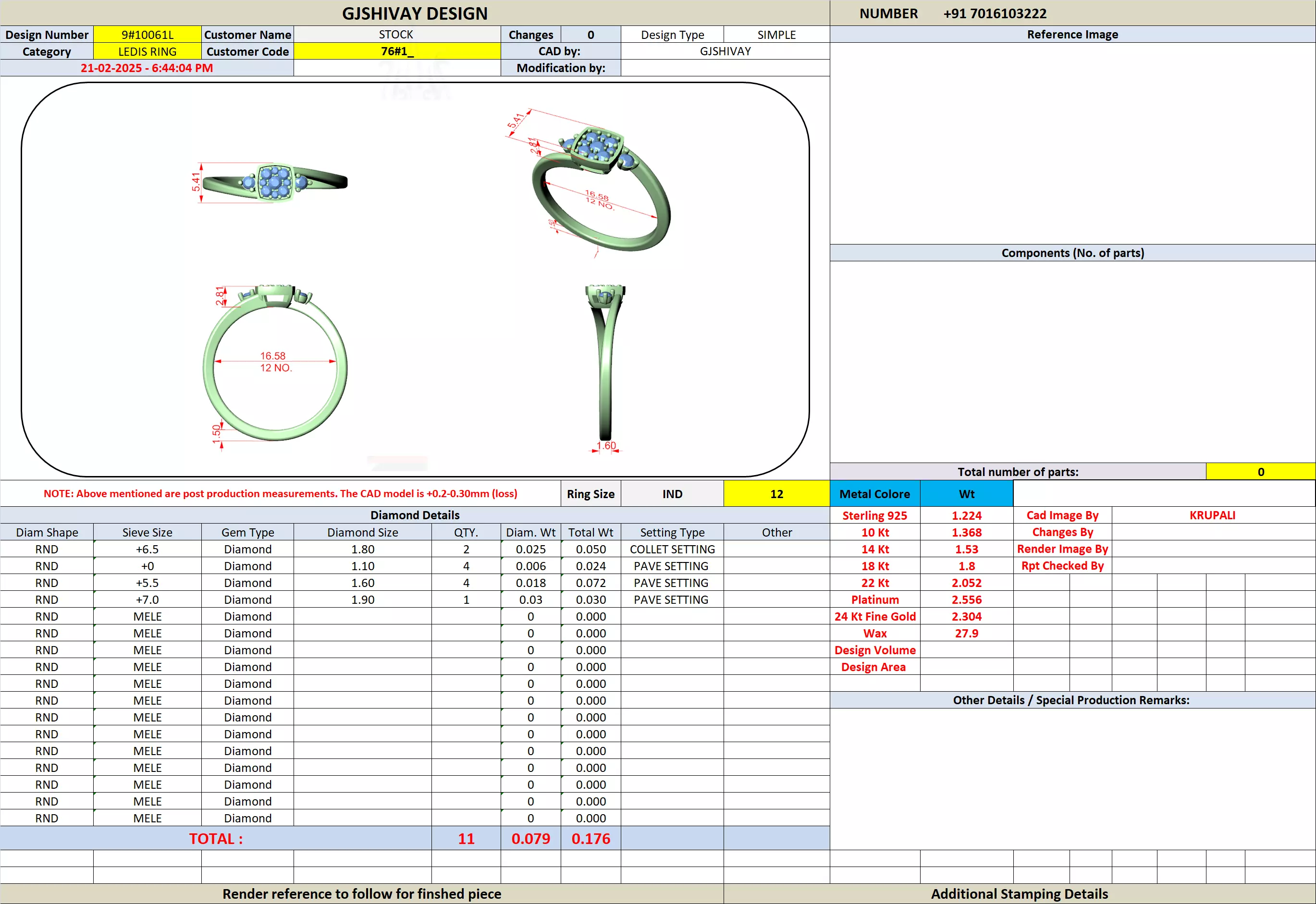 Round Diamond Ring 3D print model_7