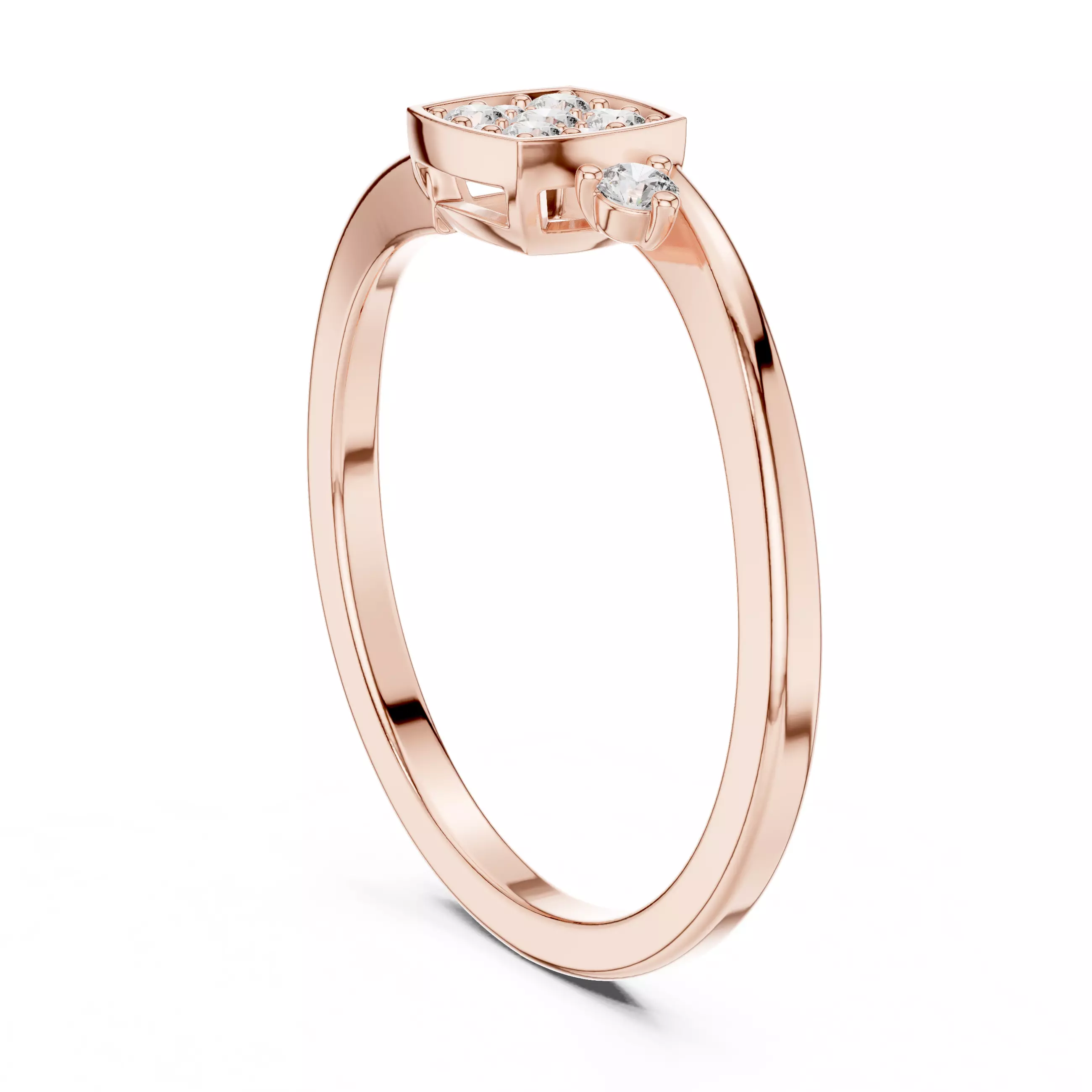 Round Diamond Ring 3D print model_8