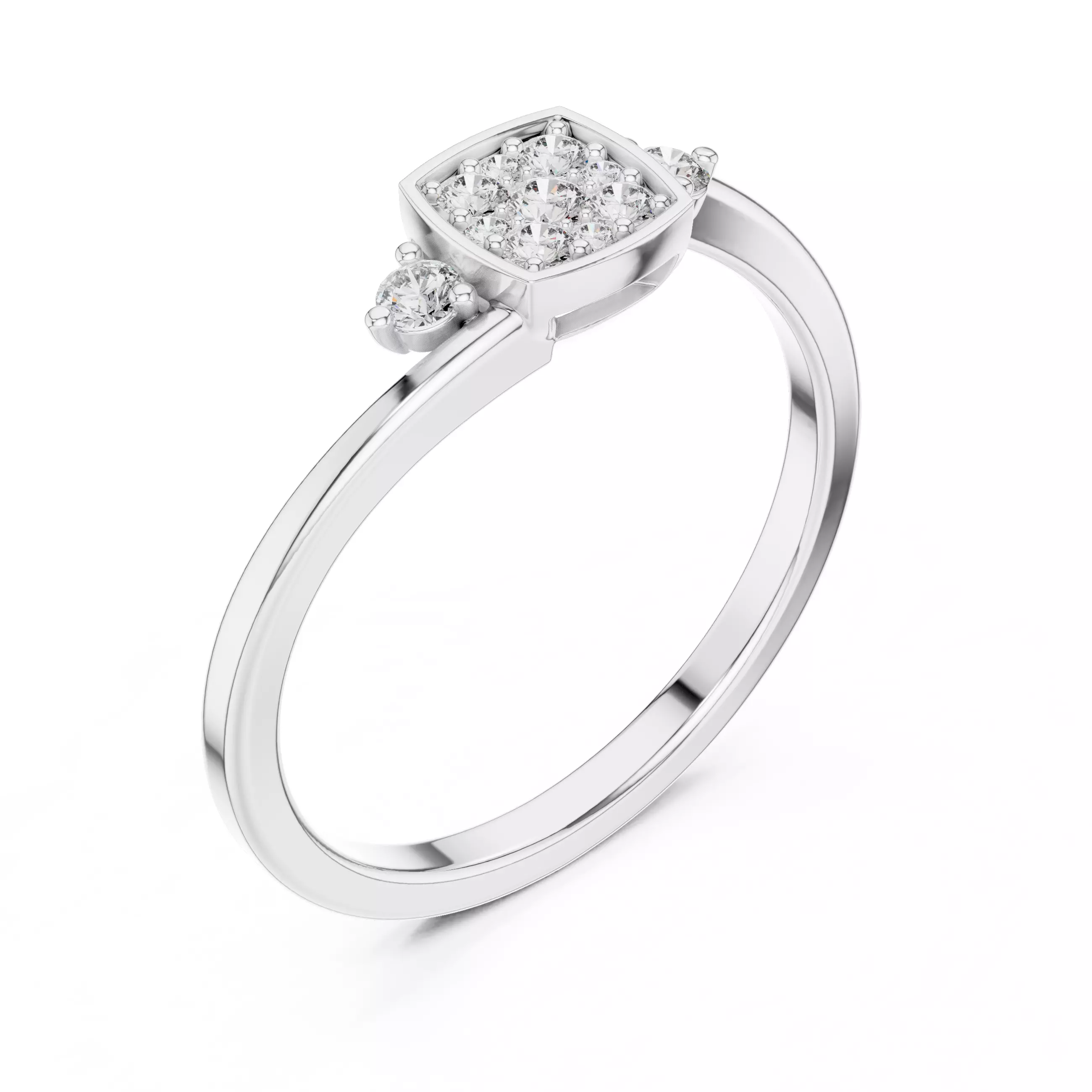 Round Diamond Ring 3D print model_11