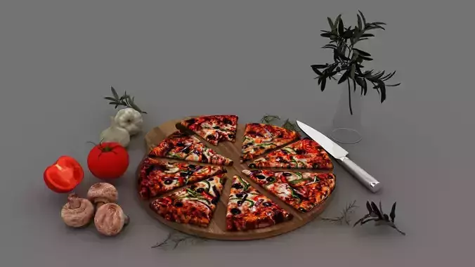 Pizza with Tomato and Garlic