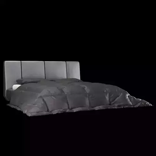 Modern fabric upholstered double bed with bedding set 008