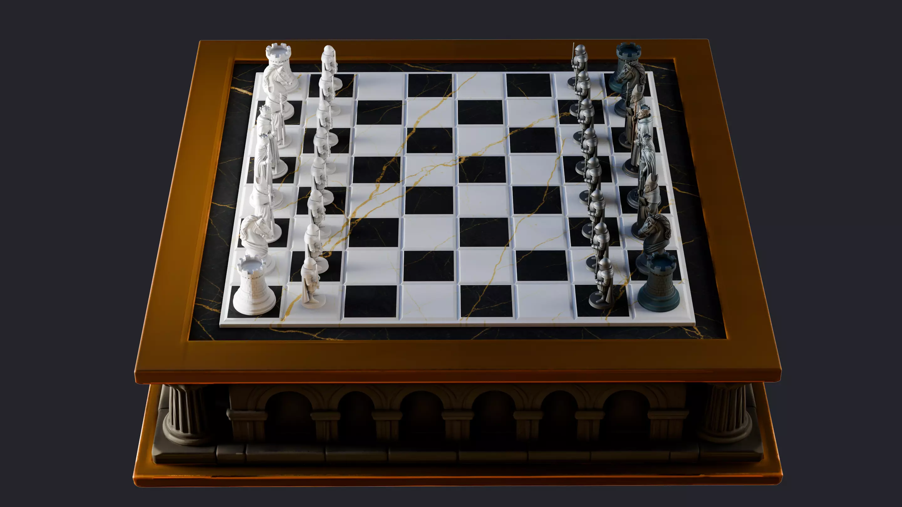 Chess Set Medieval 3D Print Model 3D print model_4