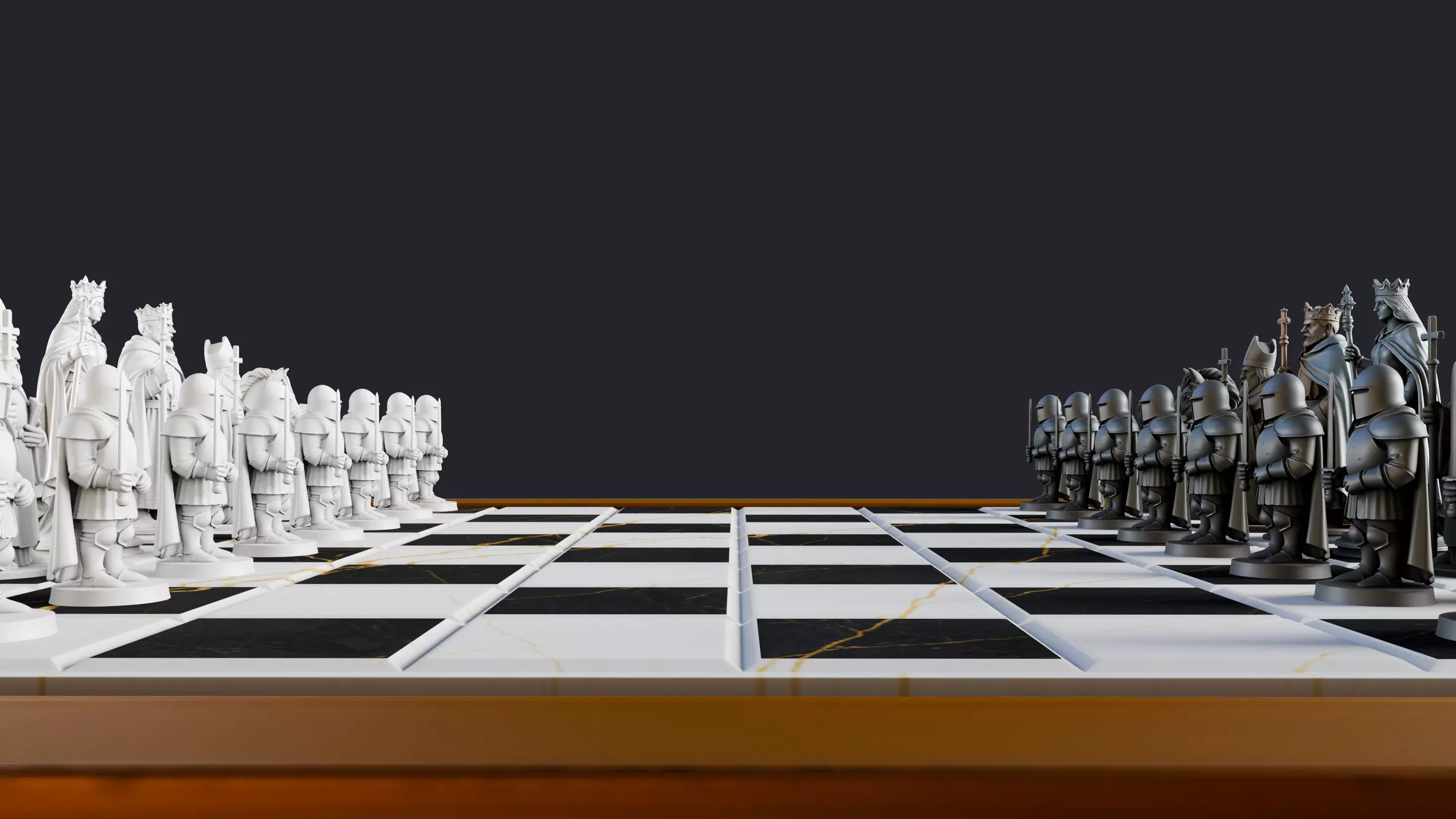 Chess Set Medieval 3D Print Model 3D print model_9