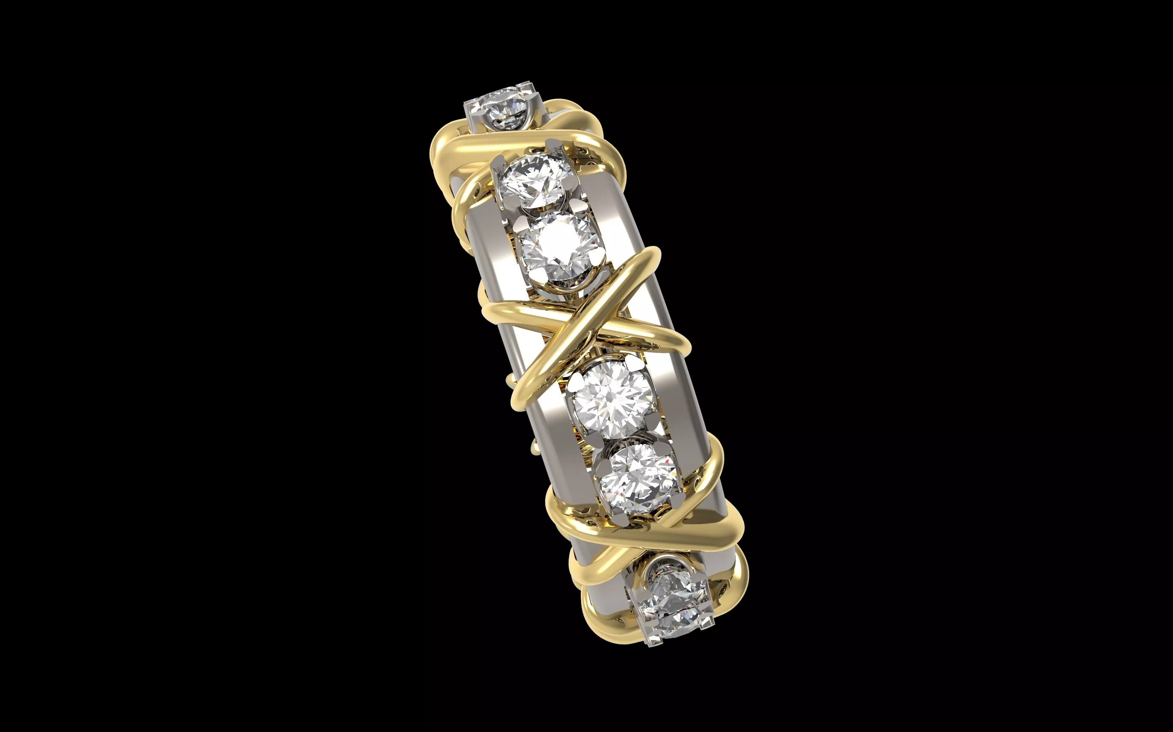 Sixteen Stone Ring 16mm 3D print model_11