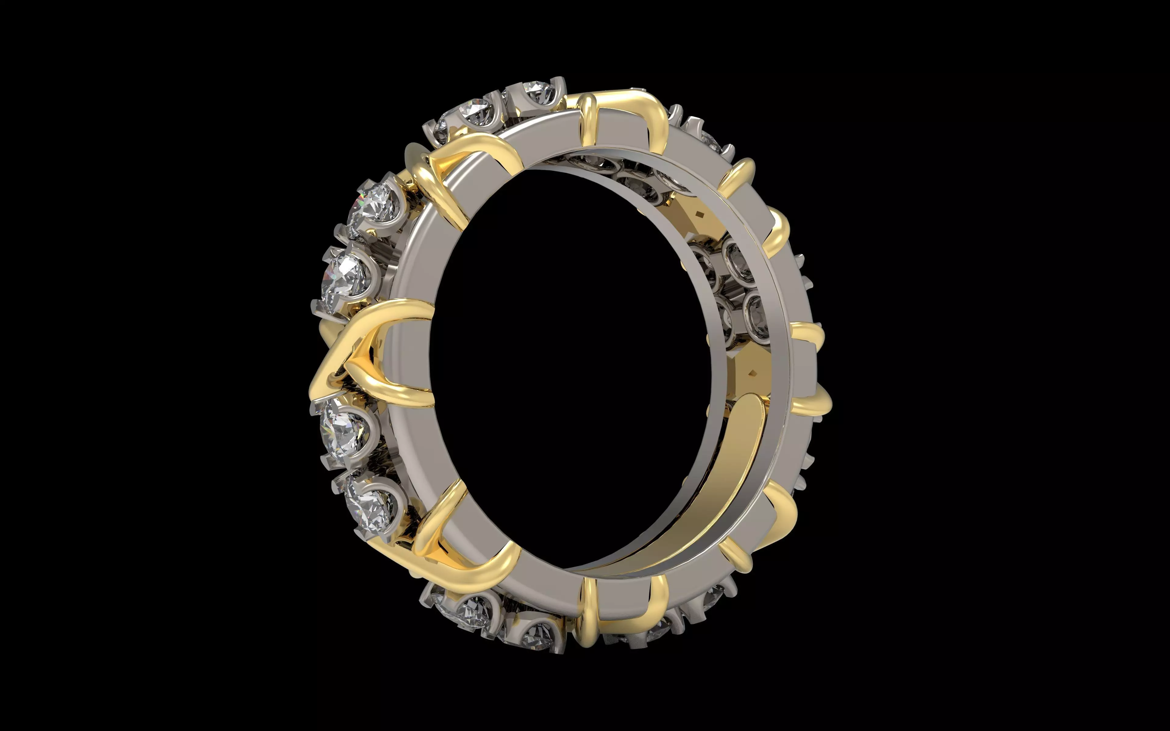 Sixteen Stone Ring 16mm 3D print model_7