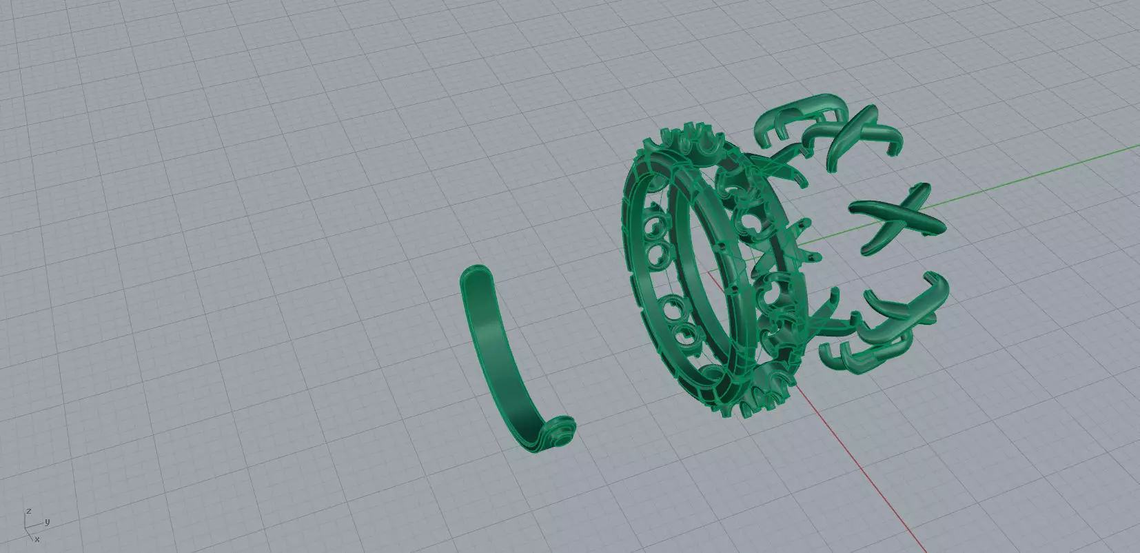 Sixteen Stone Ring 16mm 3D print model_3