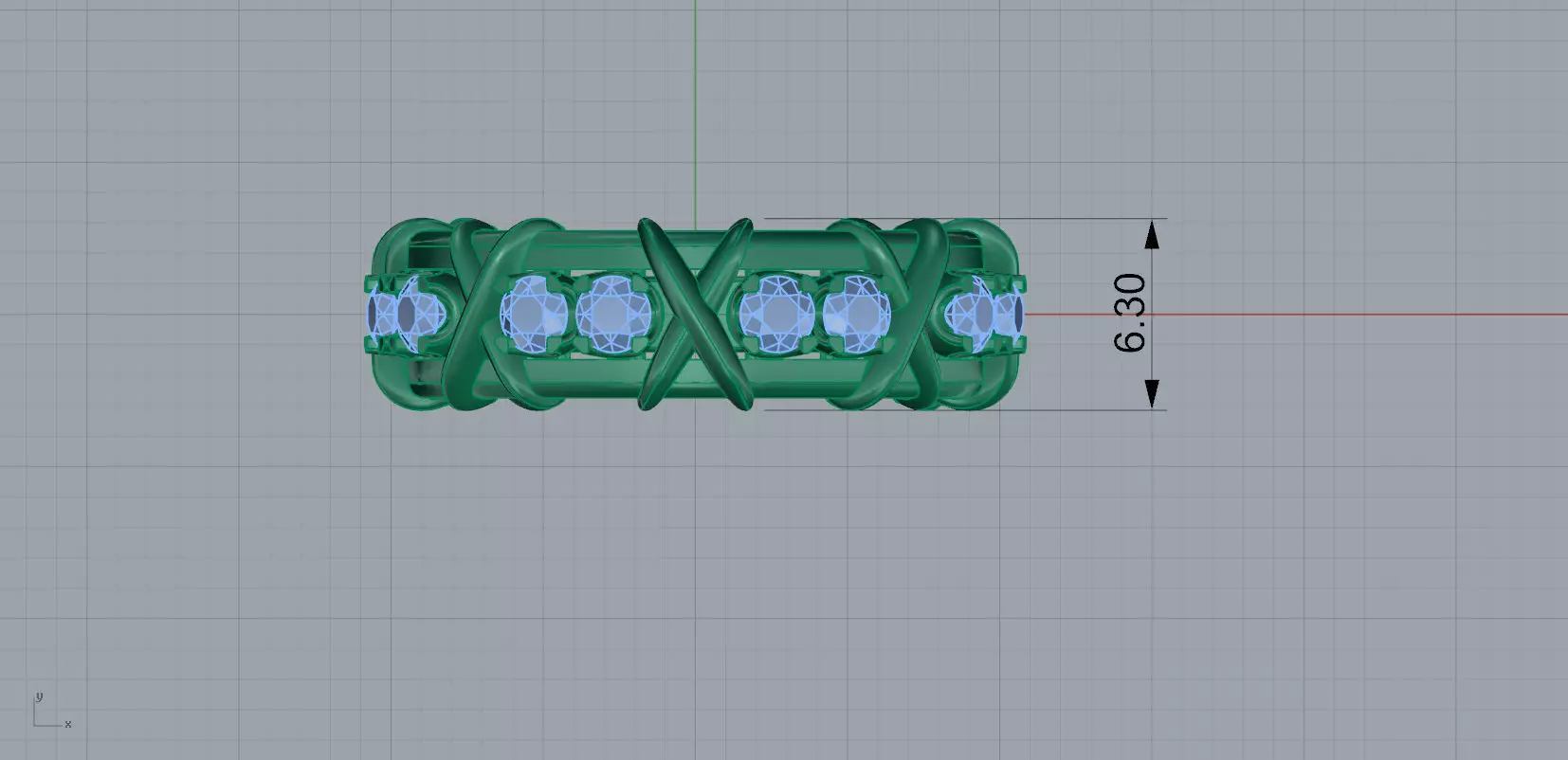 Sixteen Stone Ring 16mm 3D print model_2