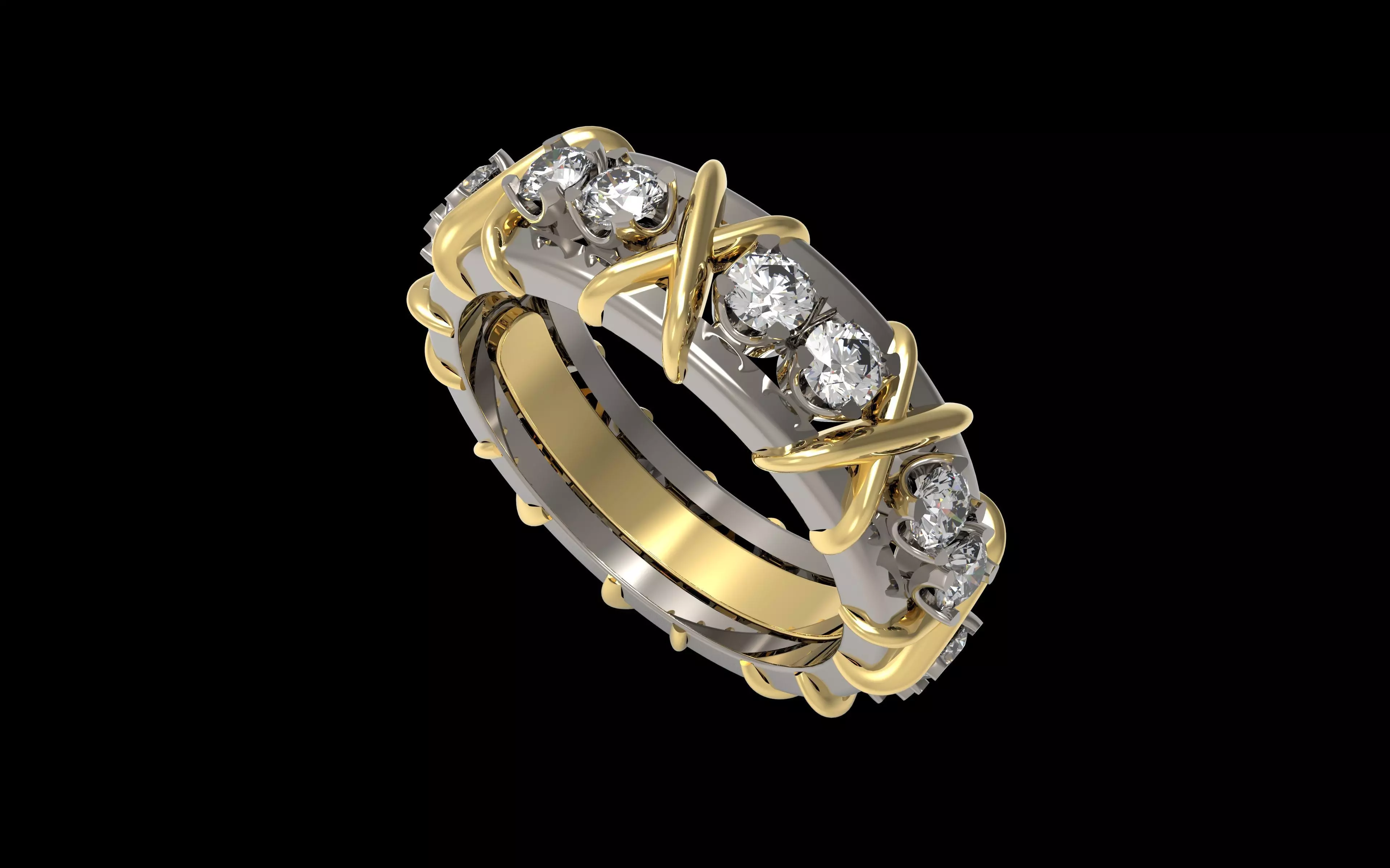 Sixteen Stone Ring 16mm 3D print model_6