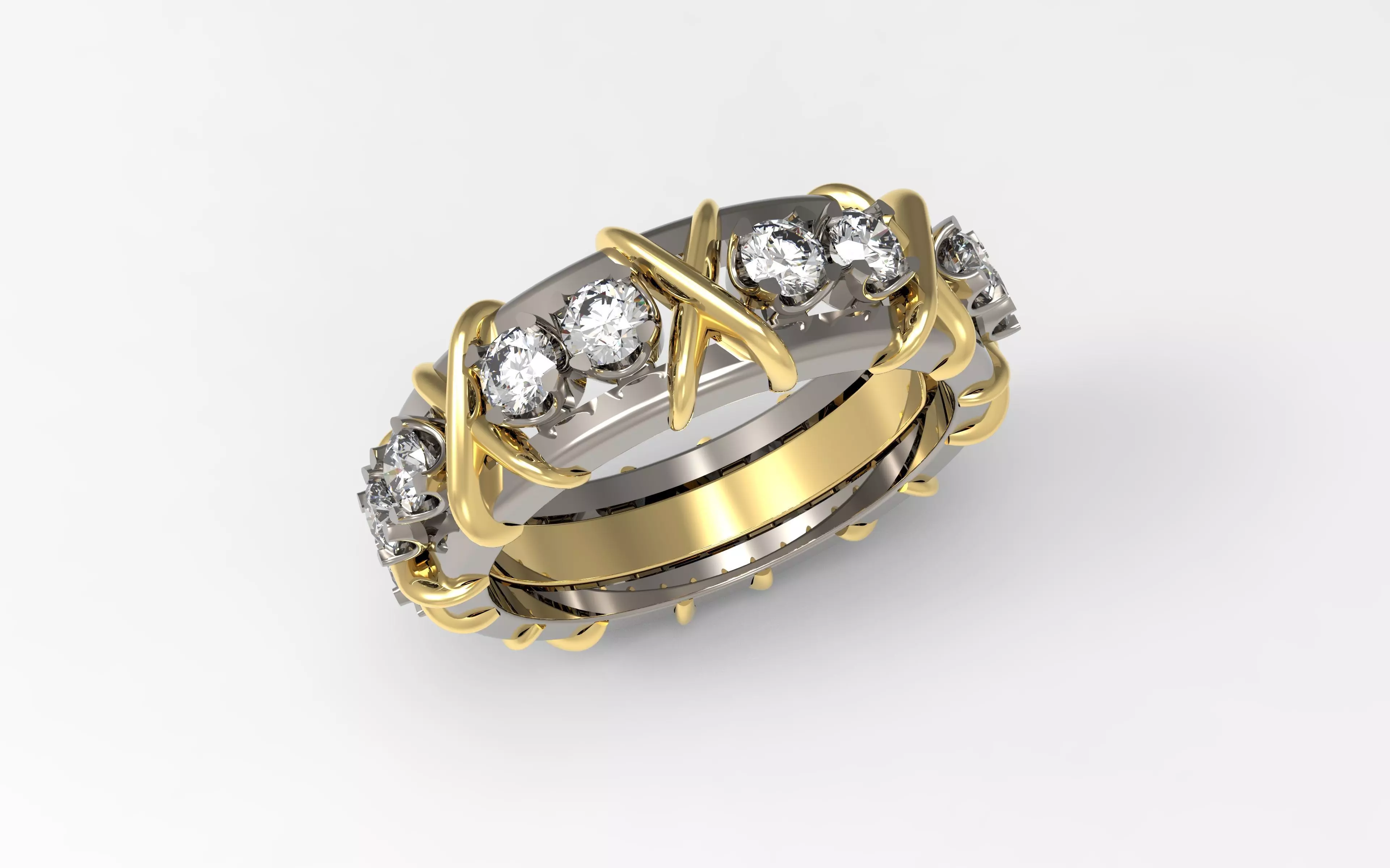 Sixteen Stone Ring 16mm 3D print model_8