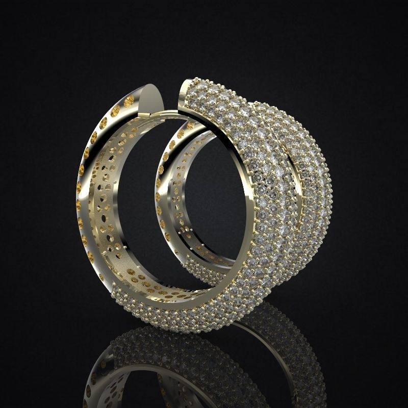 EARRINGS ALLURE MEDIUM 3D print model_1