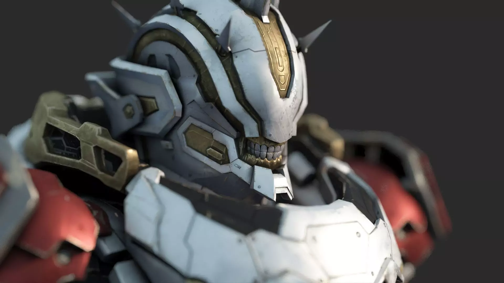 Future sci-fi combat armed mecha 3D model_2