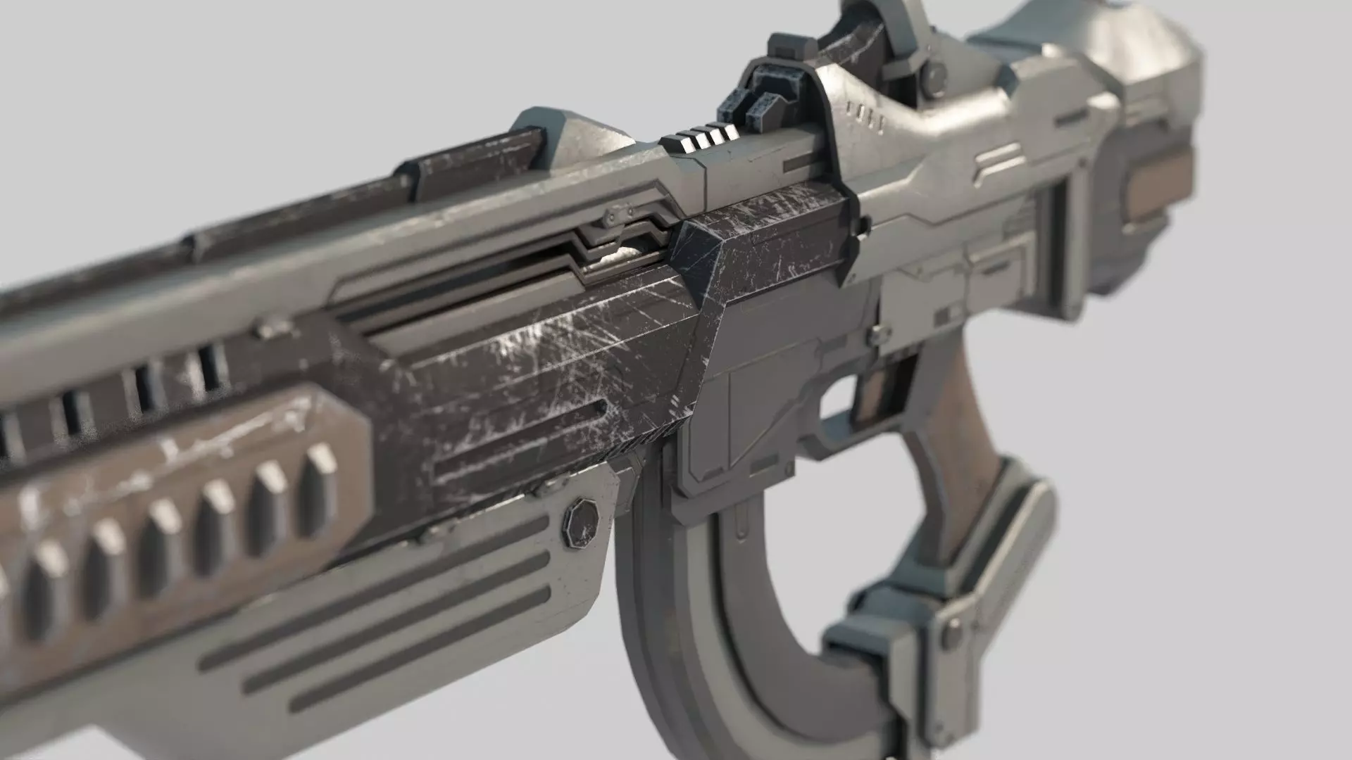 Future Sci-Fi Laser Rifle 3D model_2