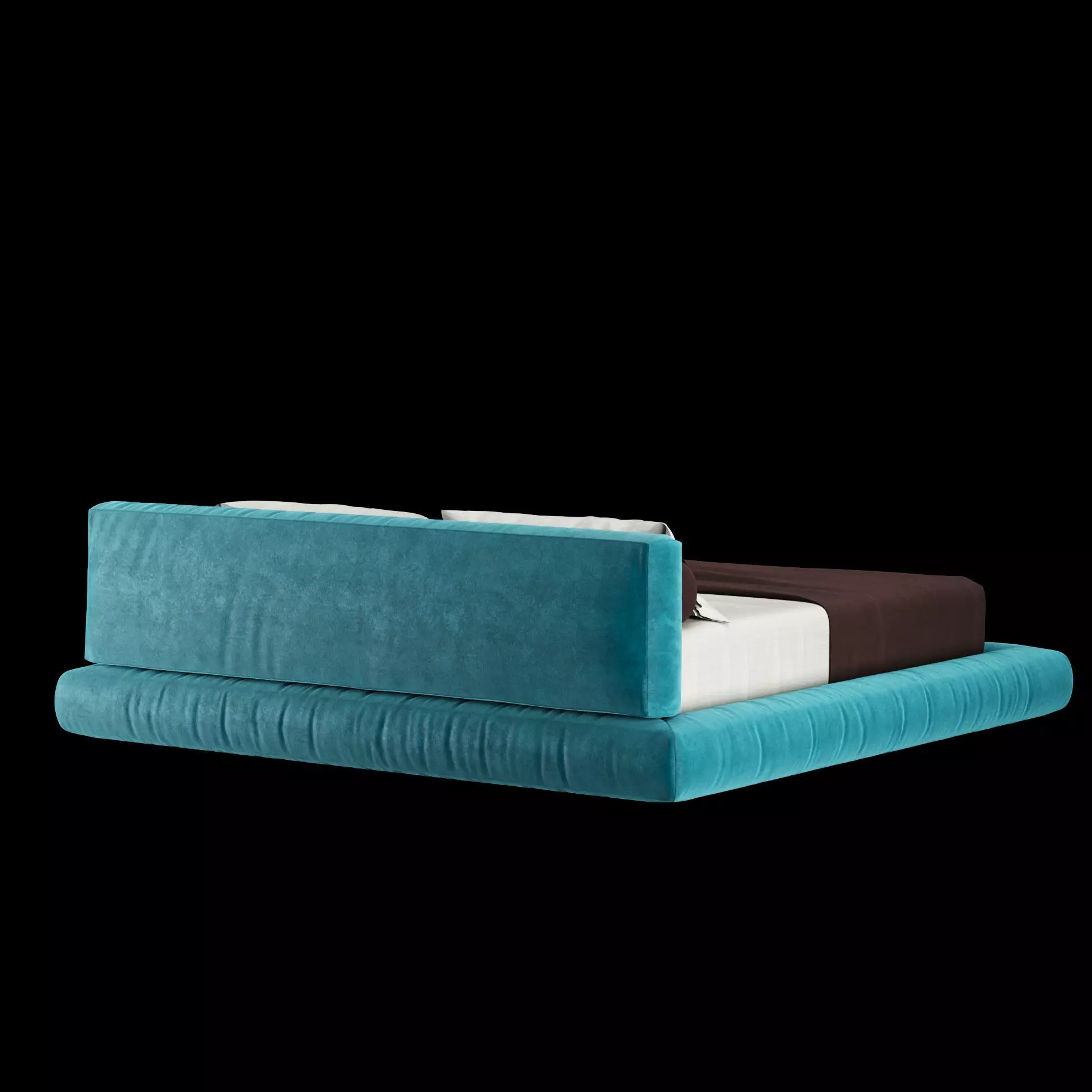 Bed with pillows and blanket 011 3D model_12