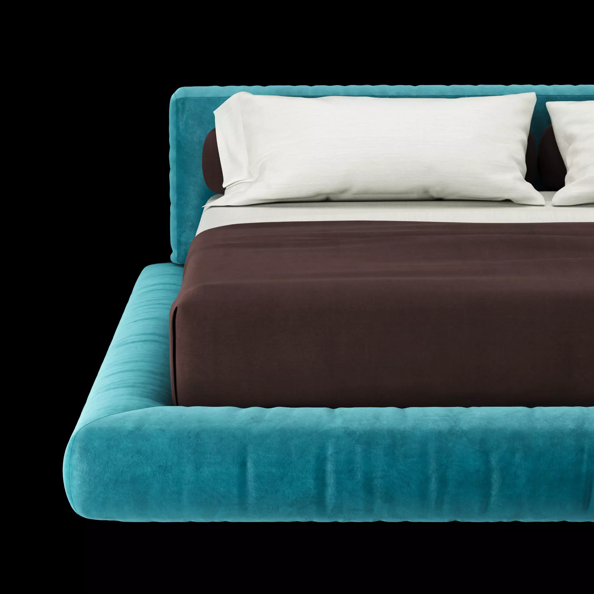 Bed with pillows and blanket 011 3D model_5