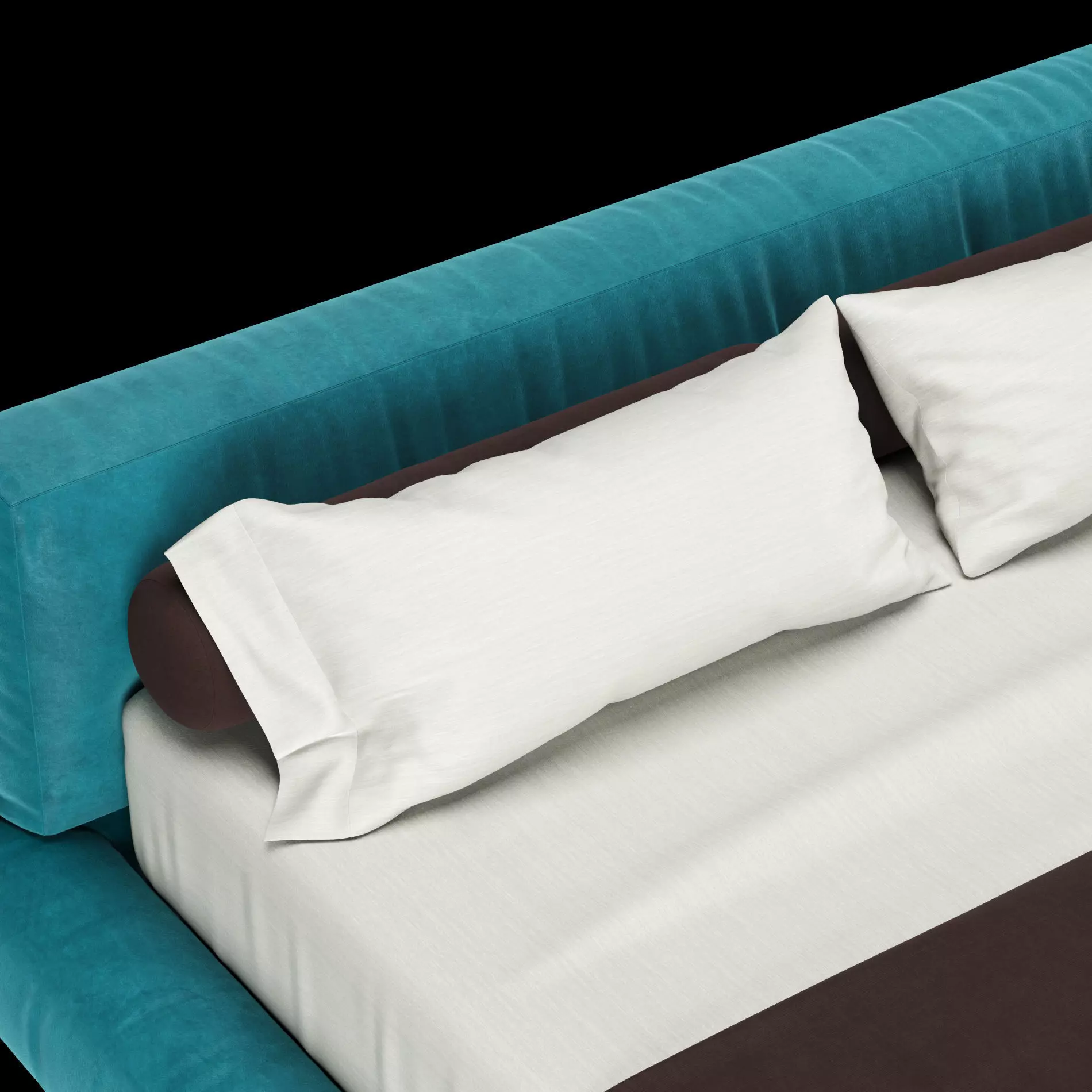 Bed with pillows and blanket 011 3D model_7