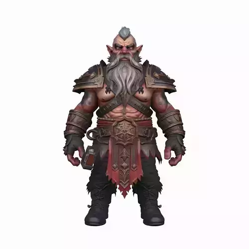 Epic Detailed 3D Model of World of  Dwarf Runesmith