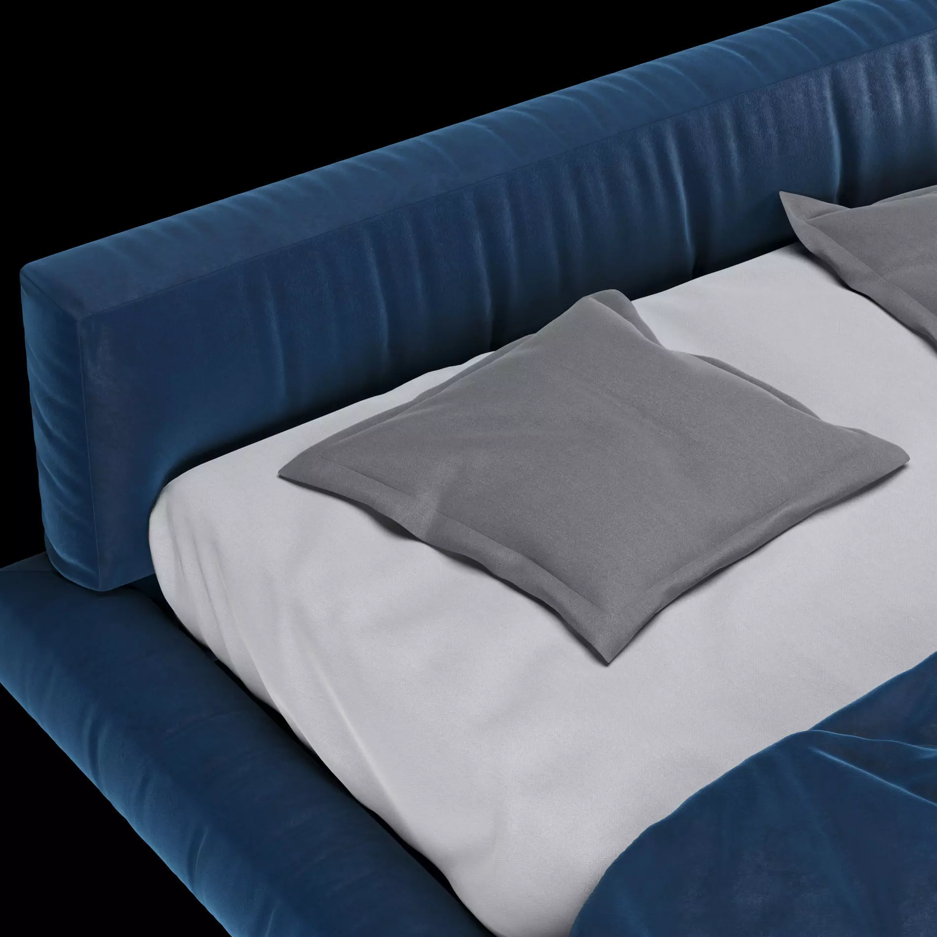 Bed with pillows and blanket 012 3D model_7