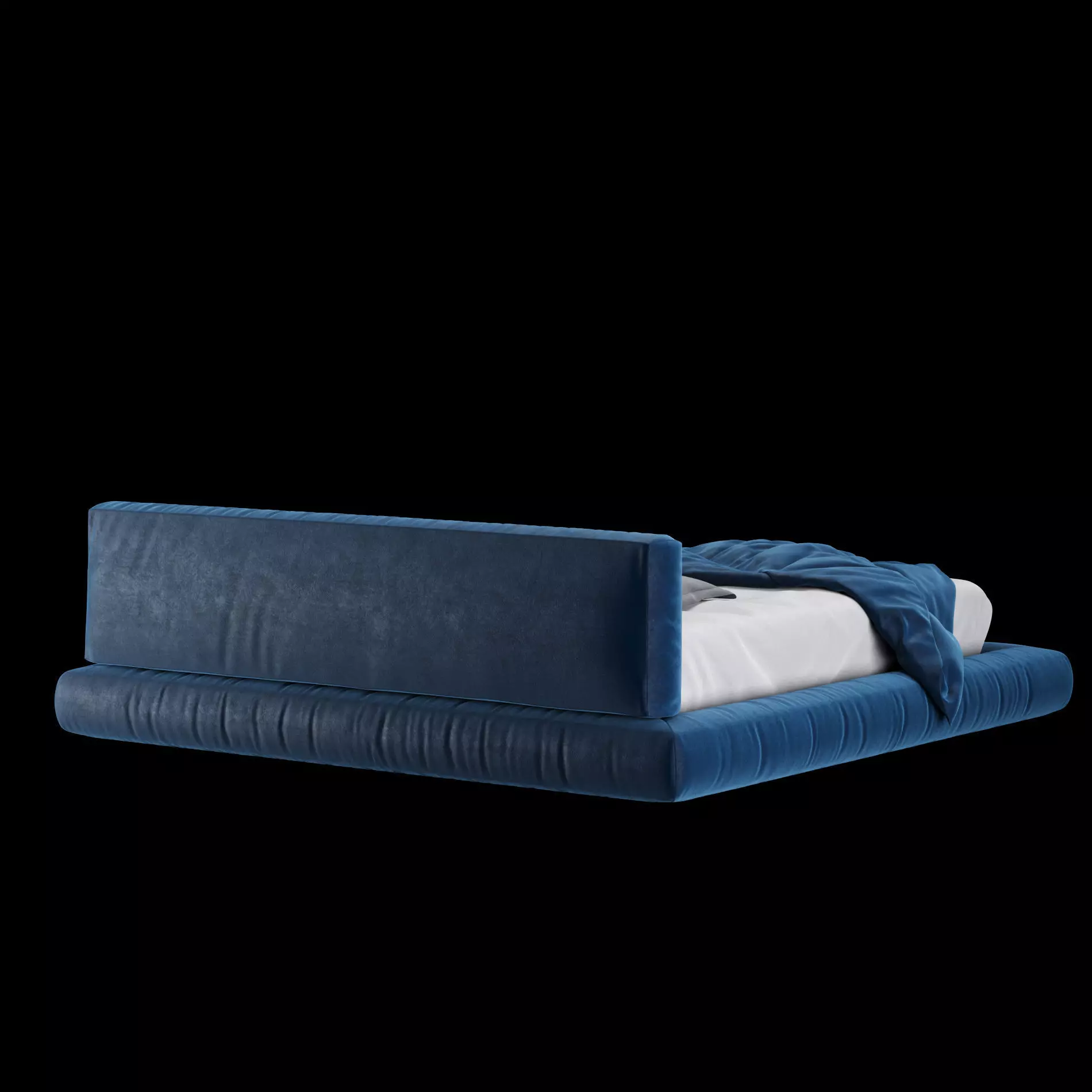Bed with pillows and blanket 012 3D model_13
