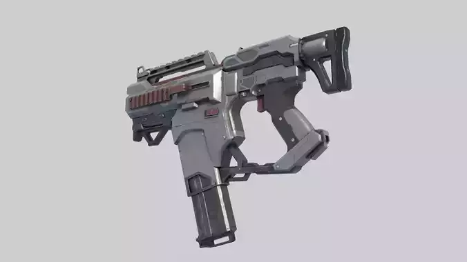 Future sci-fi laser submachine gun