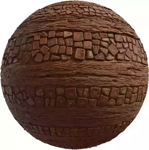 Terracotta Wagon Track Ground With Cobblestone Bands