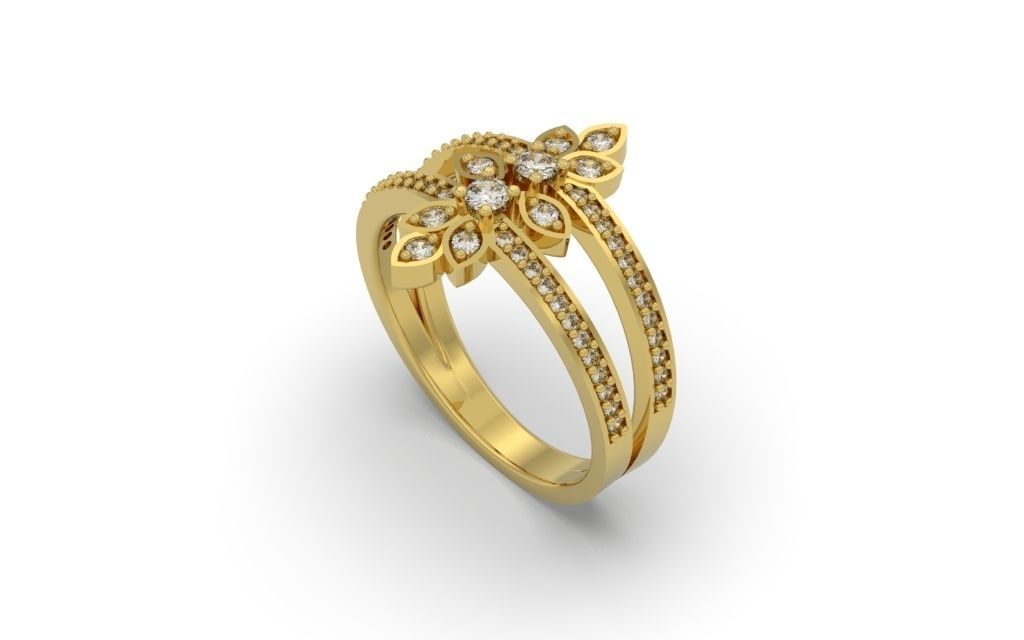 Ring Delicate Leaves - Jewelry 3D - AN-35 3D print model_4