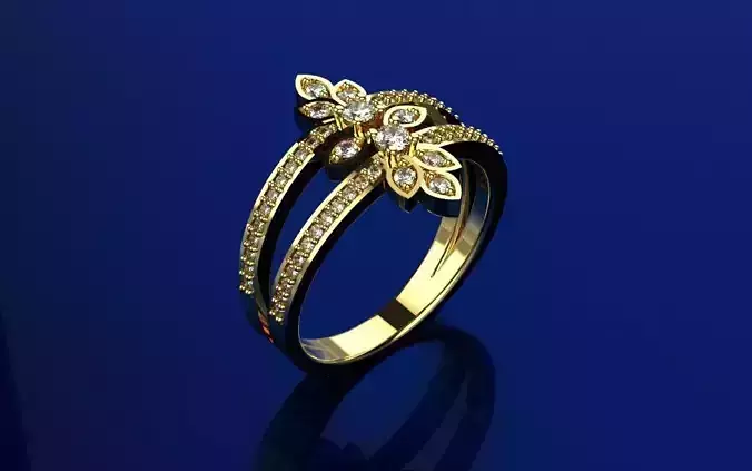 Ring Delicate Leaves - Jewelry 3D - AN-35 3D print model