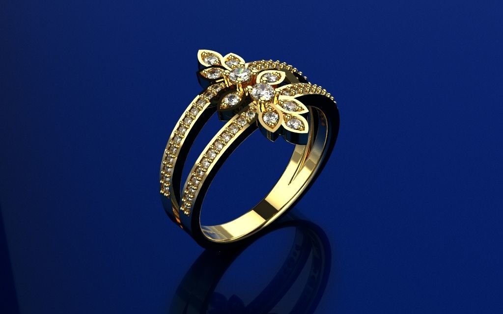 Ring Delicate Leaves - Jewelry 3D - AN-35 3D print model_12