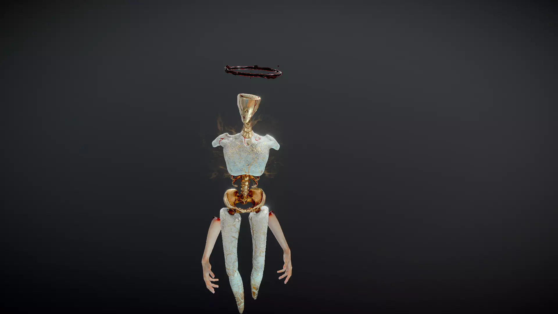 Broken Seraphim  Dark Angel Horror Character  Rigged  Game-Ready 3D model_5