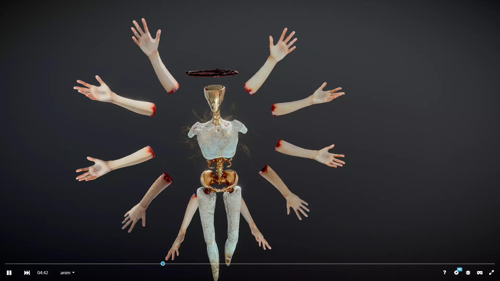 Broken Seraphim  Dark Angel Horror Character  Rigged  Game-Ready 3D model_4