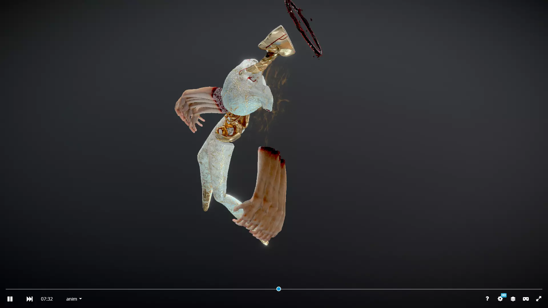 Broken Seraphim  Dark Angel Horror Character  Rigged  Game-Ready 3D model_12