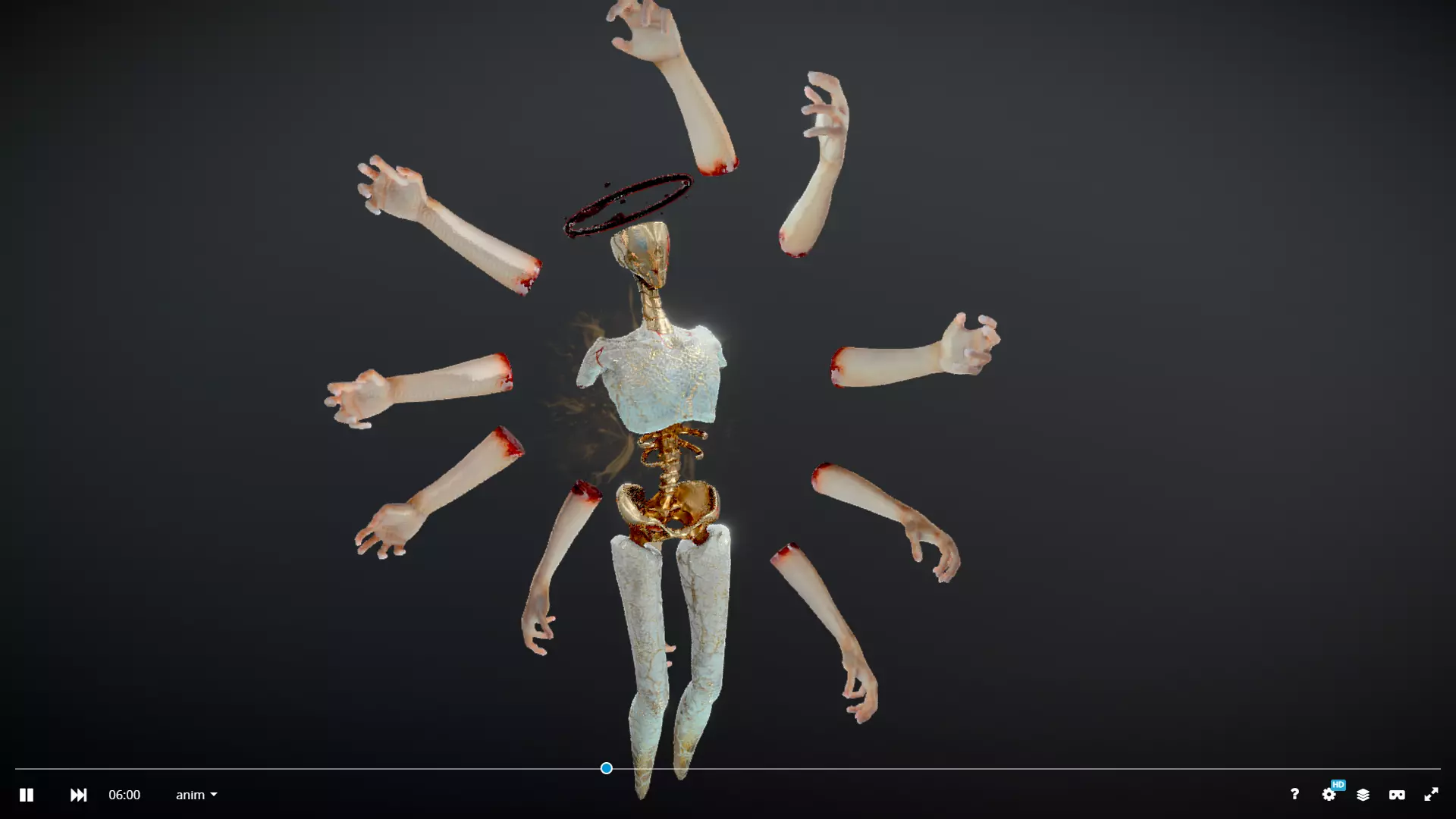 Broken Seraphim  Dark Angel Horror Character  Rigged  Game-Ready 3D model_8