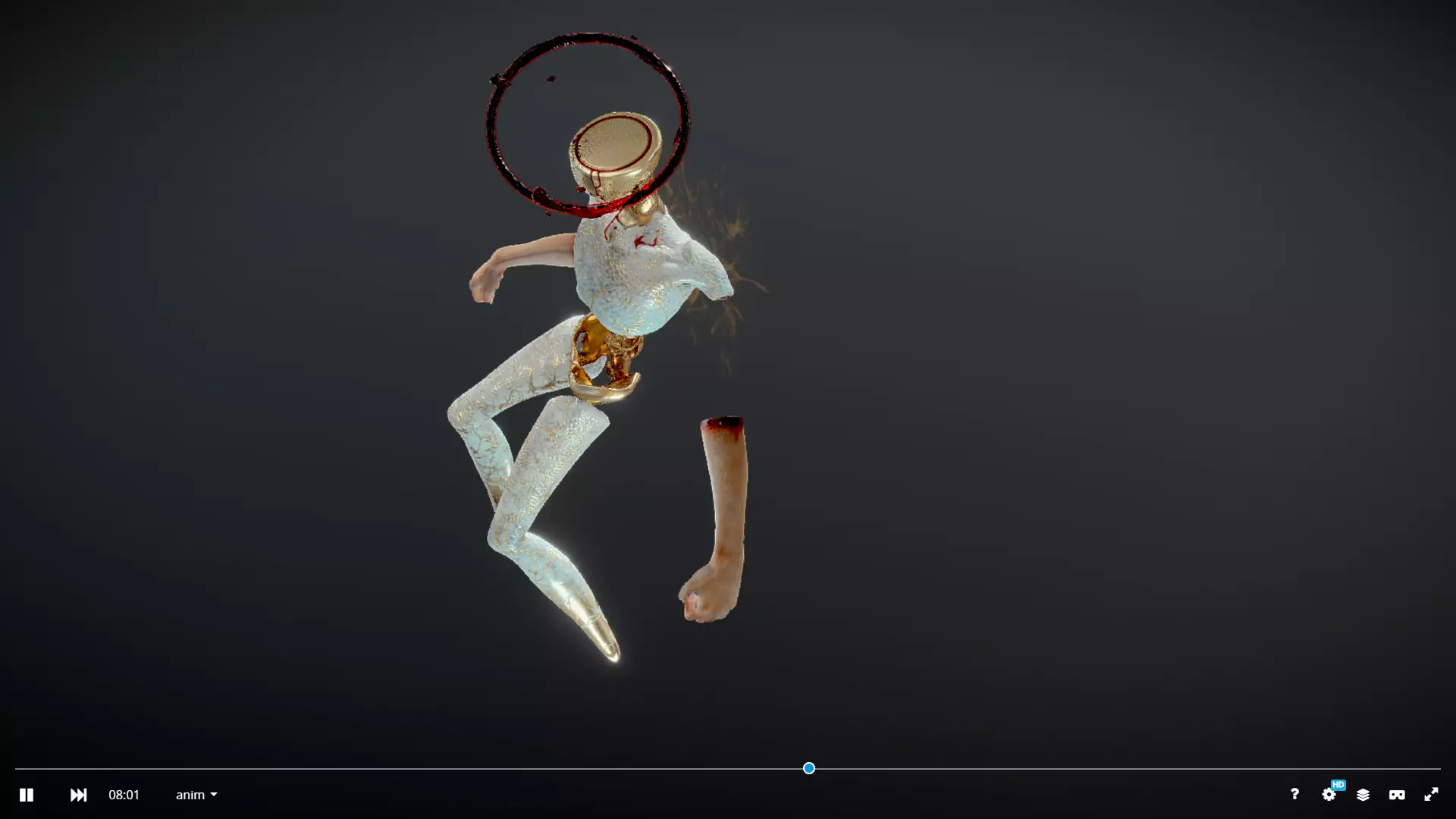 Broken Seraphim  Dark Angel Horror Character  Rigged  Game-Ready 3D model_13