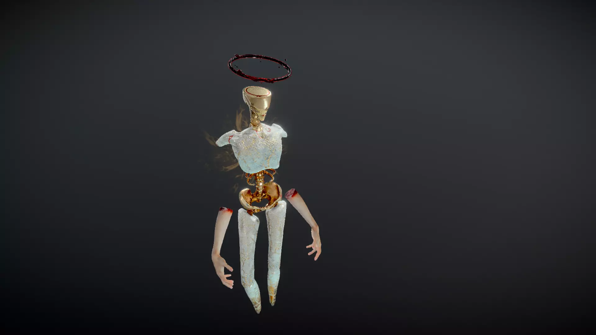 Broken Seraphim  Dark Angel Horror Character  Rigged  Game-Ready 3D model_0
