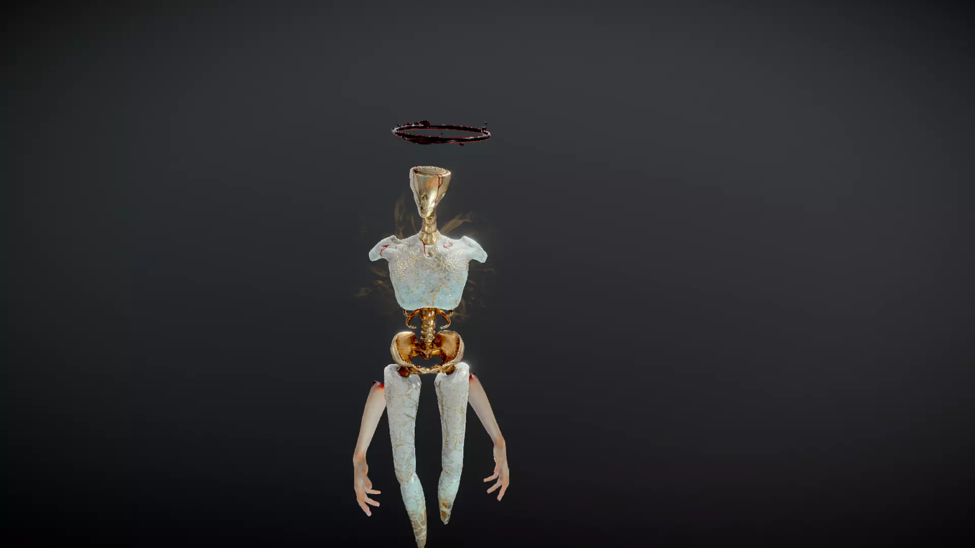 Broken Seraphim  Dark Angel Horror Character  Rigged  Game-Ready 3D model_3