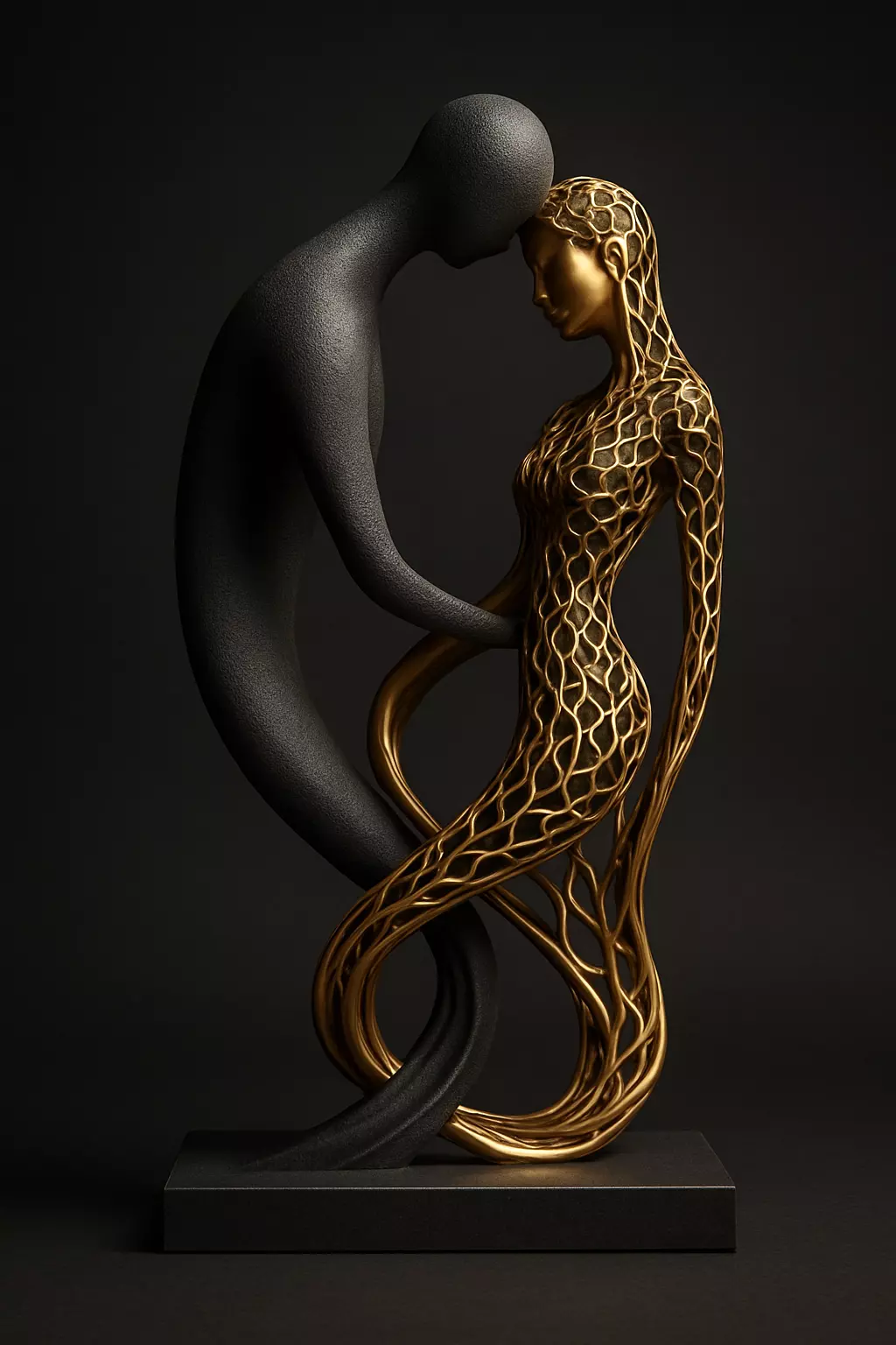 Abstract Embrace Sculpture Artistic Organic 3D Design 3D print model_0