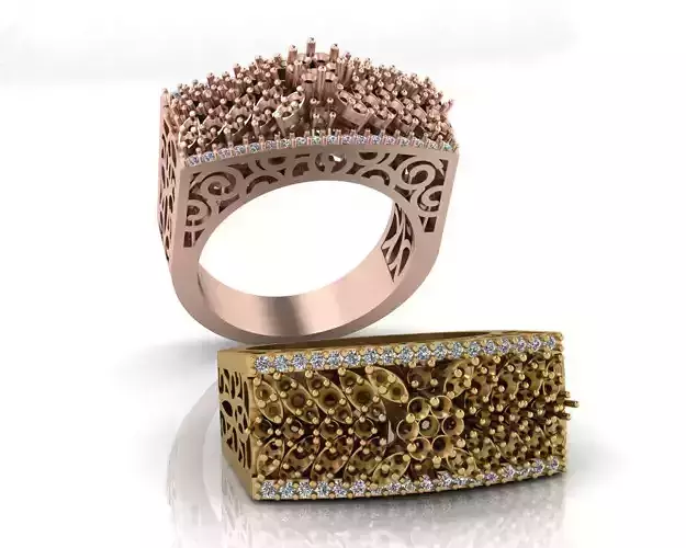 flower setting illusion marquise jewelry ring