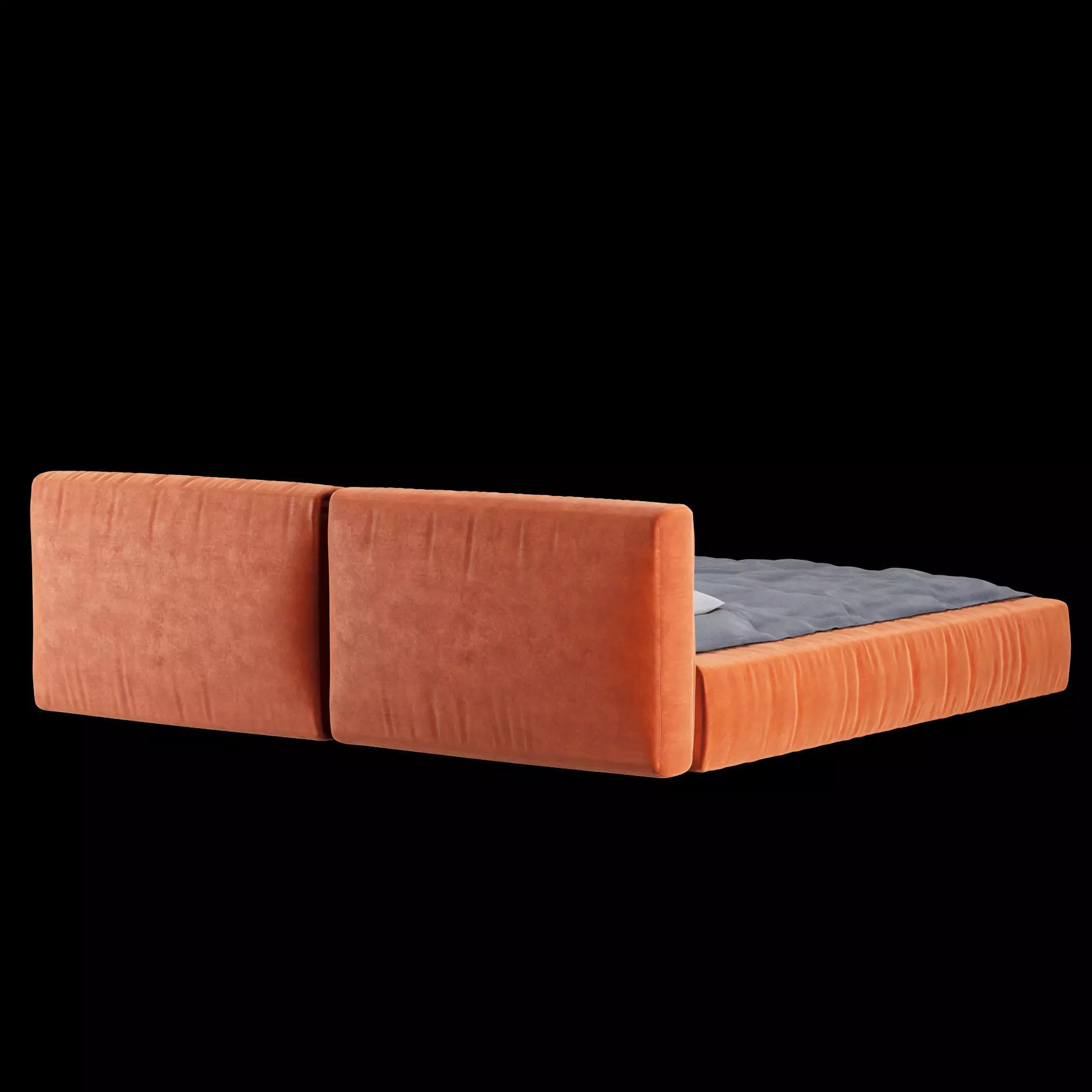 Bed with pillows and blanket 014 3D model_13