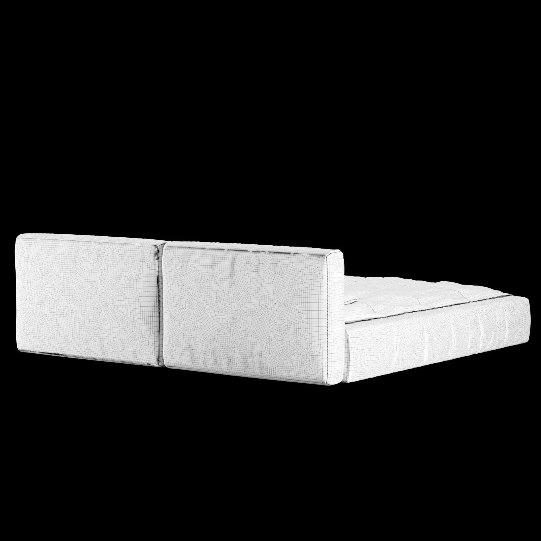 Bed with pillows and blanket 014 3D model_14