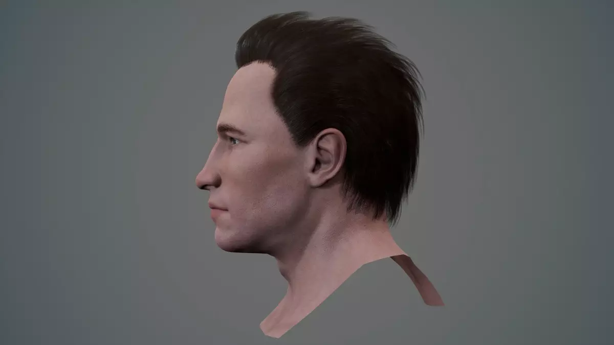 Male Head and Hair 1 Free 3D model_3