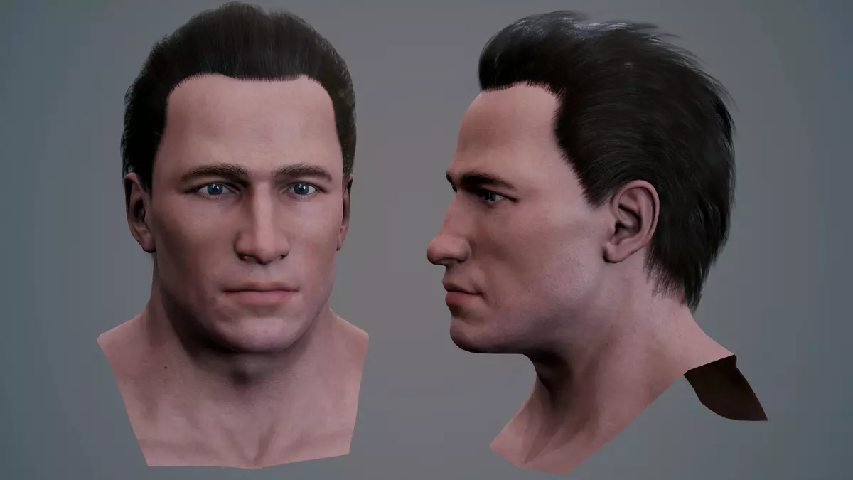 Male Head and Hair 1 Free 3D model_0