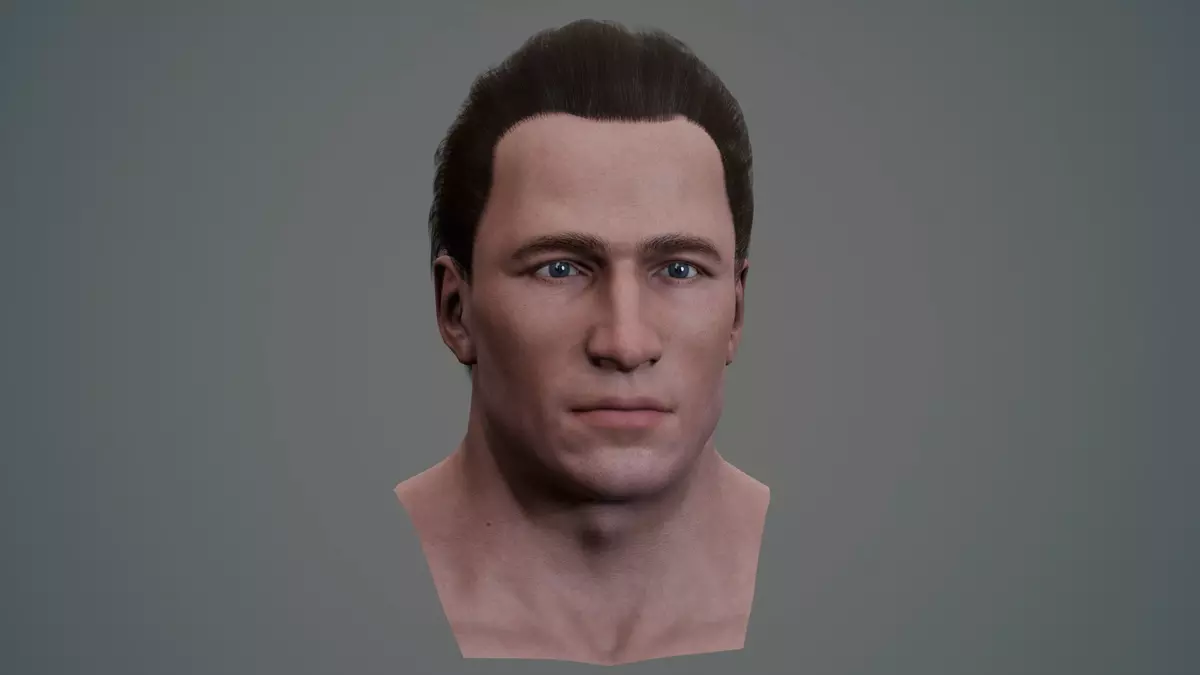 Male Head and Hair 1 Free 3D model_2