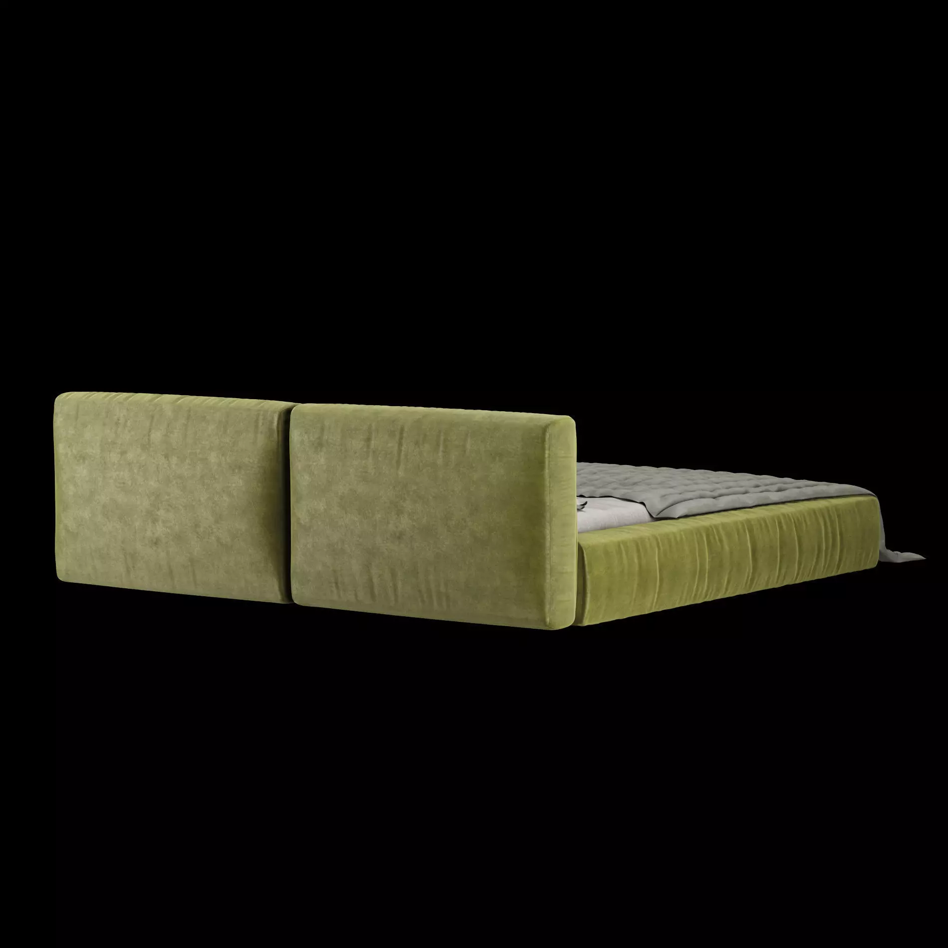 Bed with pillows and blanket 016 3D model_13